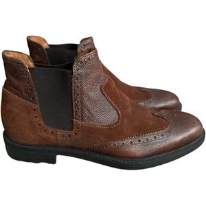 Saks Fifth Avenue Wingtip Ankle Boots Italian Leather Men’s Size 10 Brown